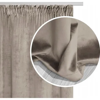 Obraz Hotový závěs Spod Igły i Nitki béžový velurový 140x300 cm