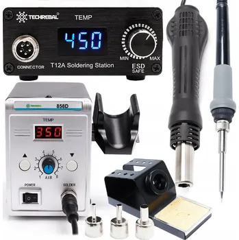 Páječka HORKOVZDUŠNÁ PÁJECÍ STANICE TECHREBAL 858D + PÁJECÍ STANICE S HROTEM TECHREBAL T12 75W