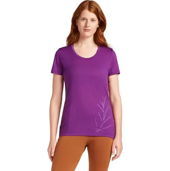 Dámské oblečení Dámské merino tričko s krátkým rukávem ICEBREAKER Wmns 150 Tech Lite SS Scoop Tee Panax, Passion velikost: S
