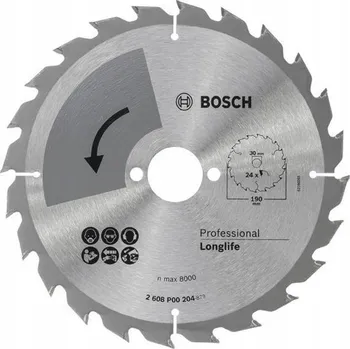 Pilový kotouč BOSCH Pilový kotouč Professional Longlife na dřevo 190x30mm 24 zubů
