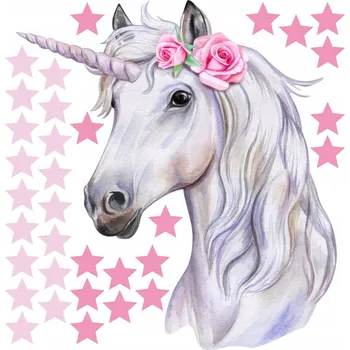 Obraz Samolepka na stěnu 100x100 cm růžový jednorožec