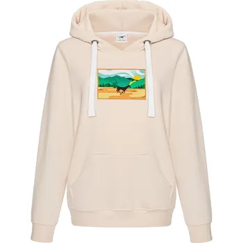 Pánské oblečení Jezdecká Mikina Galop Wear s koněm a horami v pozadí, velikost XS