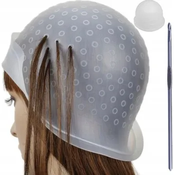 Barva na vlasy SILIKONOVÁ ČEPICE PRO BARVENÍ VLASŮ, PRAMÍNKŮ A MELÍRU + HÁČEK DA287