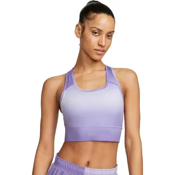 Podprsenka Dámská sportovní podprsenka s výztuží Nike W NK DF SWSH LL SWSH RUN BRA W fialová DV9938-567 - M | UK 13 | US 14