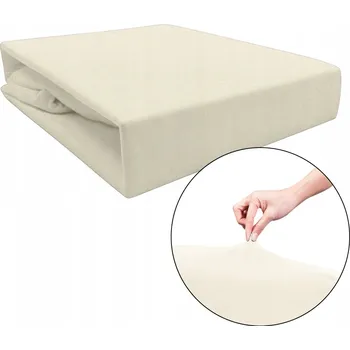 Prostěradlo PROSTĚRADLO JERSEY S GUMOU 200x220 cm BAVLNA KRÉMOVÉ ODOLNÉ