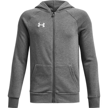Chlapecká mikina Dětská rozepínací mikina Under Armour B RIVAL FLEECE FZ HOODIE šedá 1379794-025 - YS | UK 7,5 | US 10