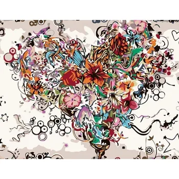 Zuty Malování podle čísel Květinové srdce