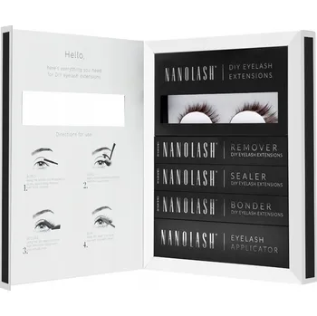 Umělé řasy Hnědé trsy řas pro lepení sada DIVINE Nanolash - DIY řasy, 36 trsů