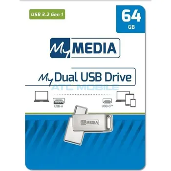 USB flash disk MyMedia Dual USB-C / USB-A Flash 64GB stříbrný (USB 3.2) a zpět 58 Kč s ATC Clubem