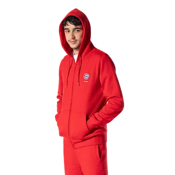 Pánská mikina FC BAYERN MNICHOV Mikina FC Bayern Mnichov, červená, kapuce, zip Velikost: XXL