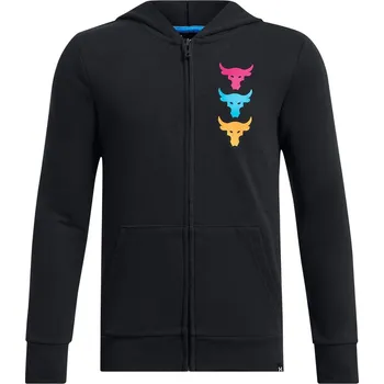 Chlapecká mikina Dětská rozepínací mikina Under Armour PJT RCK BOYS LS FZ HD Q2 černá 1384091-001 - YXL | UK 13 | US 14