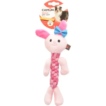 Hračka pro psa CAMON HRAČKA MIX ZVÍŘÁTKA PÍSKACÍ + ŠUSTĚNÍ + PROVÁZEK 20 cm