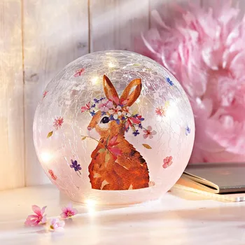 Zahradní dekorace Weltbild LED skleněná koule zajíček Franzi 493410