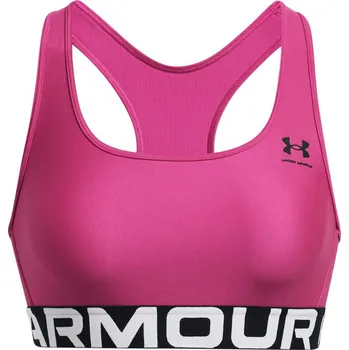 Podprsenka Dámská sportovní podprsenka bez výztuže Under Armour HG AUTHENTICS MID BRANDED W růžová 1383544-686 - XS | UK 5,5 | US 6