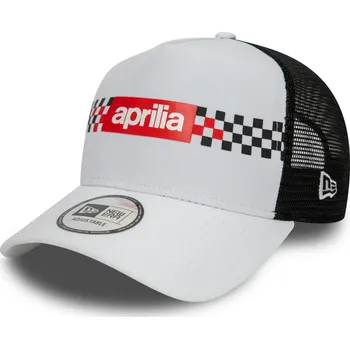 Kšiltovka Pánská kšiltovka New Era 9FORTY AFRAME TRUCKER CHECKER PRINT APRILIA bílá 60435563