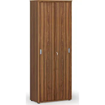 Kancelářská sestava Kancelářská skříň se zasouvacími dveřmi PRIMO WOOD, 800 x 420 x 2128 mm, ořech