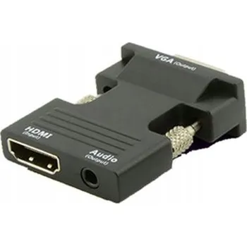 Zabezpečení domácnosti Microconnect HDMIVGAAUDIOB Adaptér VGA (D-Sub) na HDMI + Audio Černý