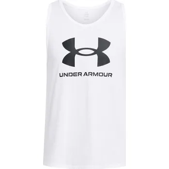 Pánské tílko Pánské funkční tílko Under Armour SPORTSTYLE LOGO TANK bílé 1382883-100 - S | UK 11,5 | US 12,5