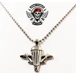 Ocelový náhrdelník s přívěškem Výsadkářský padáček - stříbrný