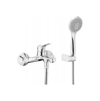 Vodovodní baterie Nástěnná vanová a sprchová baterie s jednou pákou KFA Armatura MORRIS, stříbrná