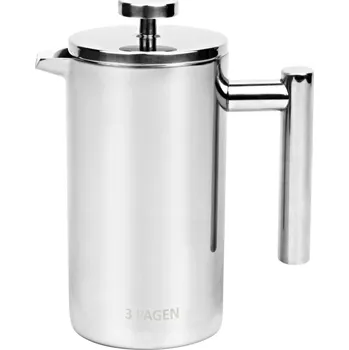 Příprava kávy 3Pagen Dvoustěnná konvice na 6 šálků stříbrná 700 ml