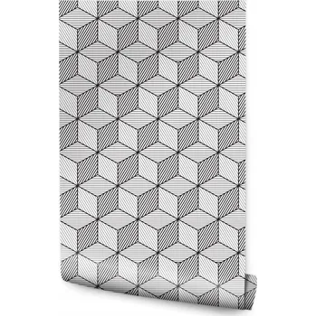 Fototapeta Tapeta Černo-Bílé Šestiúhelníky /235141834
