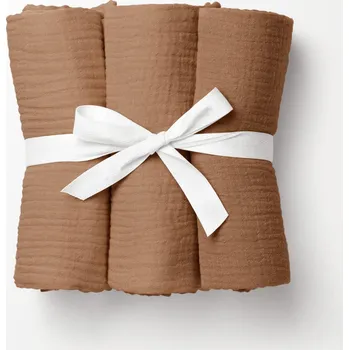 látková plena Mušelínová plena/dečka Nature MSN-017 Světle hnědá - ZVÝHODNĚNÁ SADA 3 KS 120x120 cm - Sada 3 ks