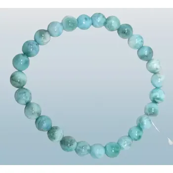 Náramek Larimarový náramek – luxusní A kvalita, kuličky 7 mm | Kámen klidu, moře a jemnosti