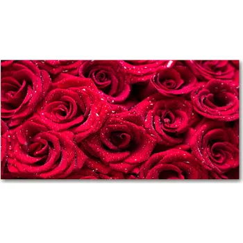 Obraz Kuchyňský panel Kapky na růžích 120x60 cm + LEPIDLO