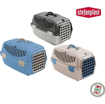 přepravka pro zvíře Přepravka pro psy a kočky Gulliver 1, 48x32x31cm, plastová dvířka, originál, tmavě šedá/světle šedá