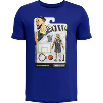 Dívčí tričko Dětské tričko s krátkým rukávem Under Armour CURRY ANIMATED TEE 1 K modré 1383860-400 - YL | UK 2,5 | US 3