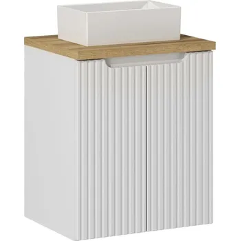 Policová skříň Závěsná skříňka Nova White Gaja II s deskou 50 cm bílá/dub evoke