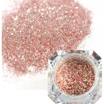 Jemný třpytivý prach na nehty BROKÁT ČERVENO-STŘÍBRNÝ