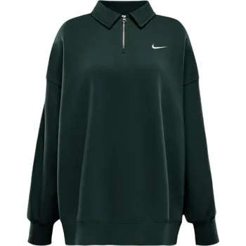 Dámské oblečení Dámská mikina na zip Nike W NSW PHNX FLC OS QZ POLO W zelená FZ3207-338 - M | UK 3,5 | US 6