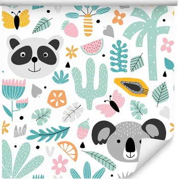 Tapeta Dětská Tapeta S roztomilými ZVÍŘÁTKY Pandy a Koaly