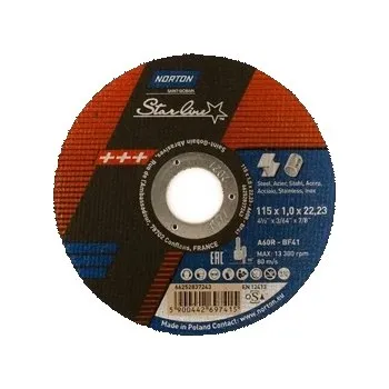 Řezný kotouč Norton řezací kotouč Starline Metal Inox A60R-BF41 115x1,0x22,23mm 1 Ks.