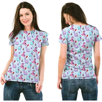 Pánské oblečení 3D Tričko s Celoplošným Potiskem - Barevné Legrační Lamy S PL