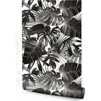 Fototapeta Vliesová tapeta ČERNO-BÍLÉ Tropické Listy