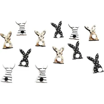 Velikonoční dekorace Zajíček 4 cm, 12 ks