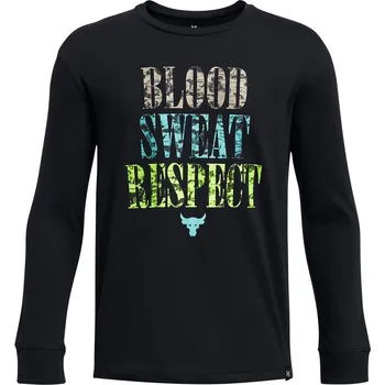 Chlapecké tričko Dětské tričko s dlouhým rukávem Under Armour PJT RCK B GRAPHIC LS černé 1382626-001 - YXL | UK 14 | US 15