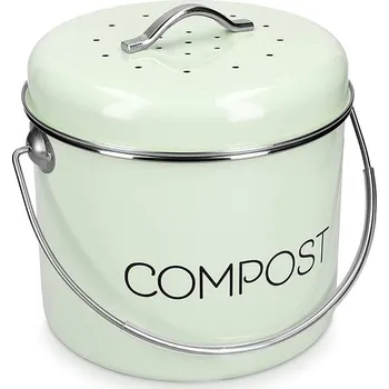 Odpadkový koš Sortland Nordic Kompostér do kuchyně, 5 l, kovový - mátově zelený