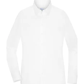 Pánská košile James & Nicholson Halenka JN 1373, ze smíšeného popelínu, dlouhý rukáv, dámská COT02137300103-white L Bílá