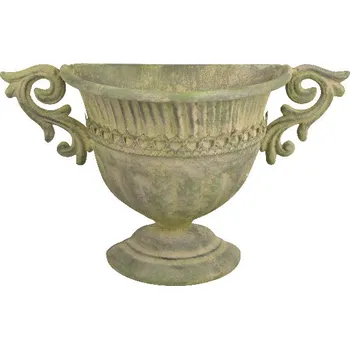 Zahrada Váza francouzská AGED METAL, ke zdi, kov, zelená patina, 36x12x21cm (DOPRODEJ)|Esschert Design