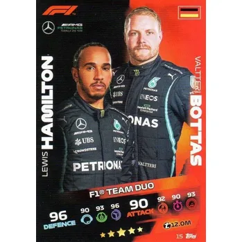 Karetní hra Turbo Attax 2021 15 Lewis Hamilton & Valtteri Bottas Topps