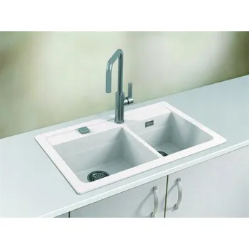 Granitový dřez Dvoukomorový granitový dřez Alveus 1 bílý