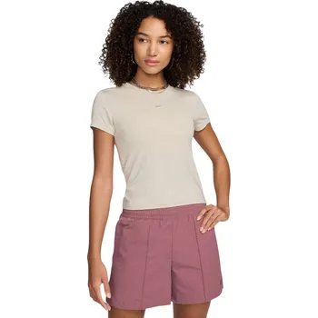 Dámské tričko s krátkým rukávem Nike W NSW NK CHLL KNT MD CRP W béžová FV5508-104 - S | UK 7 | US 9,5