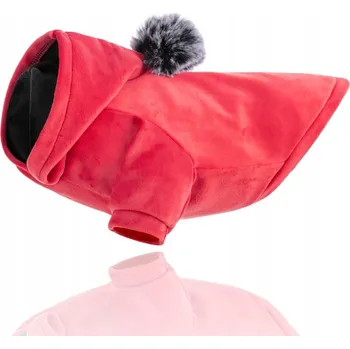 Obleček pro psa MIKINA pro psa SAMETOVÁ bunda oblečení TEPLÁKOVKA červená JOY M