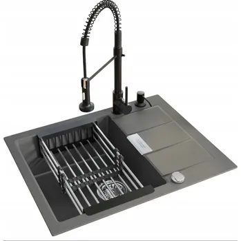 Granitový dřez Jednokomorový dřez Franke Sirius, křemen černý