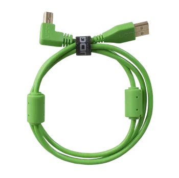 Datový kabel UDG Ultimate Audio Cable USB 2.0 A-B Green Angled 1m (USB kabel, délka 1m, úhlový, zelená barva)