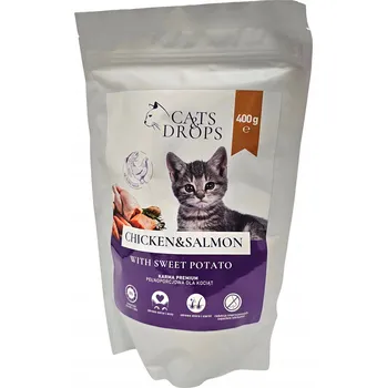 Krmivo pro kočku Cats&Drops Krmivo pro koťata kuře s lososem 400g
